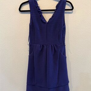 Maeve Deep Blue Sleeveless V-Neck Mini Dress